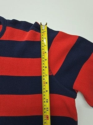GAP Boys Red Striped Ribbed Knit Crew Neck Sweater XXL Regular