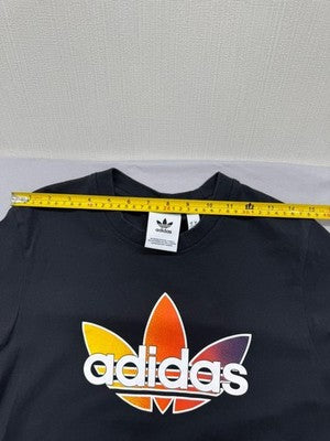 Adidas Men's Black Rainbow Trefoil Tee S Adicolor Cotton