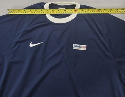 Nike Crew Neck Short Sleeve T-Shirt Men's Size L Navy White Trim