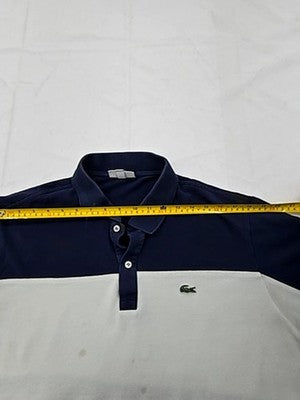 Lacoste Men's 3XL Navy White Green Colorblock Polo Cotton France (Stained)