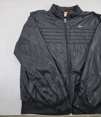 Nike Men's Black Track Jacket Large Full Zip Polyester