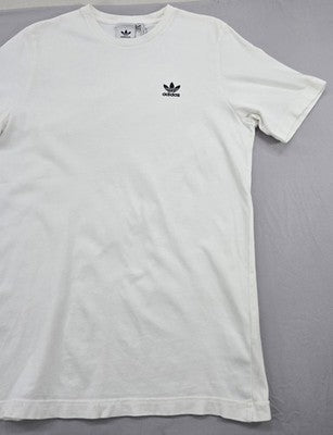 Adidas Men's White Trefoil T-Shirt M Cotton Crewneck