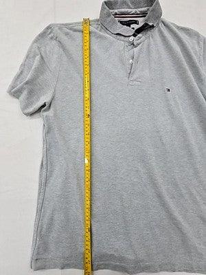 Tommy Hilfiger Gray XL Short Sleeve Polo Shirt Cotton Stretch Regular Fit