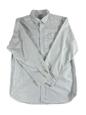 Old Navy Men's XL Gray Striped Long Sleeve Button-Down Cotton Shirt