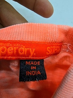 Superdry Low Roller Coral L Men's Short Sleeve T-Shirt Roll Up Logo