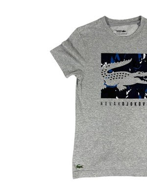 Lacoste Novak Djokovic Tennis T-Shirt XS Grey Crewneck Cotton
