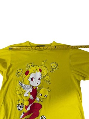 Vintage 24Hr TV Yellow Angel Anime T-Shirt M Women Cotton Crew Neck