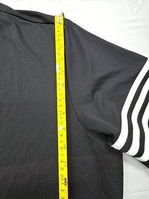 Adidas Men's Black Striped Short Sleeve Jersey Climacool Crew Neck