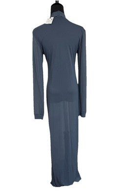 Zara Grey Turtleneck See-Through Long Dress Size Large