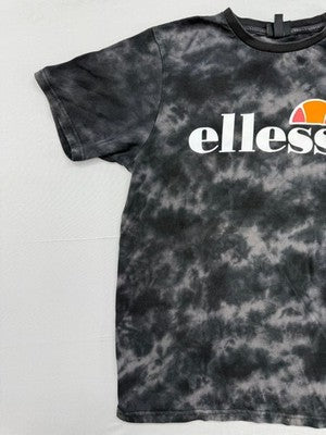 Ellesse Black Tie Dye Women's T-Shirt UK 12 Short Sleeve Logo