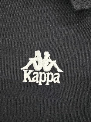 Kappa Black Cotton Polo Shirt Men's M Short Sleeve Embroidered Logo