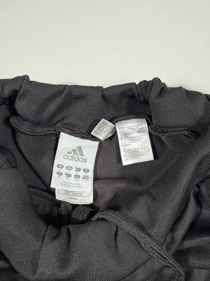 Adidas Black XL Track Pants Satin Elastic Waist Drawstring Zip
