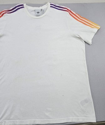 Adidas Originals Men's XL White 3-Stripes Cotton T-Shirt