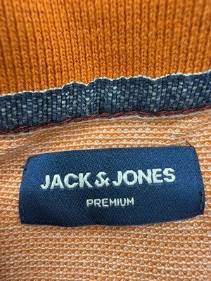 Jack & Jones Men's Terracotta Cotton Polo Shirt Short Sleeve M