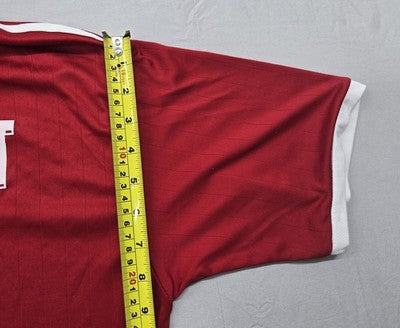Adidas Men's Red L Sports Jersey Climacool V-Neck Short Sleeve