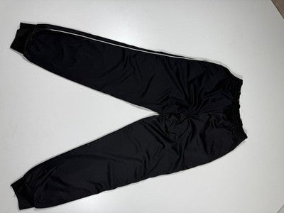 Puma Black Track Pants L Elastic Waist Cuffed Polyester Drawstring Solid