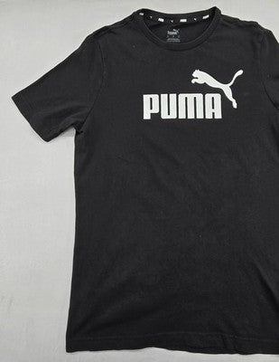 Puma Essentials Men's Black Logo Tee S Short Sleeve Cotton