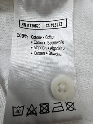 Kappa Men's White Polo XXL Short Sleeve 100% Cotton Embroidered Logo