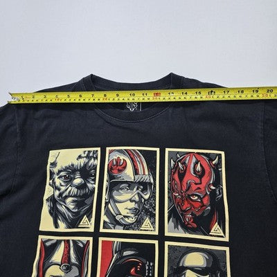 NTS Men Black Star Wars Graphic T-Shirt Size XL Regular Crew Neck