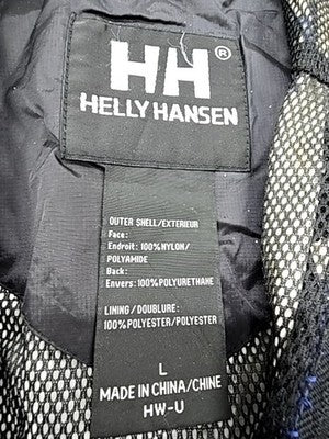 Helly Hansen Men's Navy L Waterproof Rain Jacket Hood Workwear