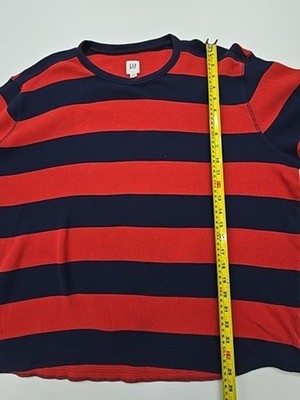 GAP Boys Red Striped Ribbed Knit Crew Neck Sweater XXL Regular