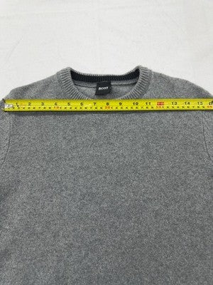 Hugo Boss Gray Crewneck Knit Sweater L Long Sleeve Men's