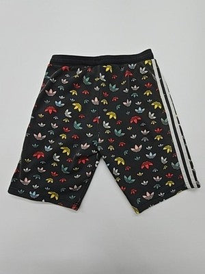 adidas Boys Black Multi Logo Shorts Size 13-14Y Drawstring Pockets BNWT