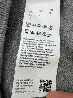 Hugo Boss Gray Crewneck Knit Sweater L Long Sleeve Men's