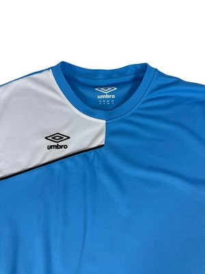 Umbro Men's XL Blue Striped Soccer Jersey Short Sleeve Crewneck