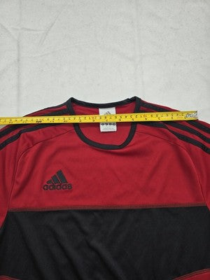 Adidas Men's Red Striped Short Sleeve Crewneck T-Shirt Regular Thailand