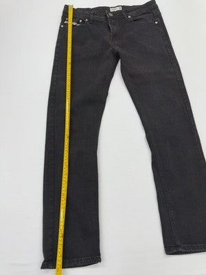Diesel Men's Black Straight Jeans W32 Button 5-Pocket Logo Patch