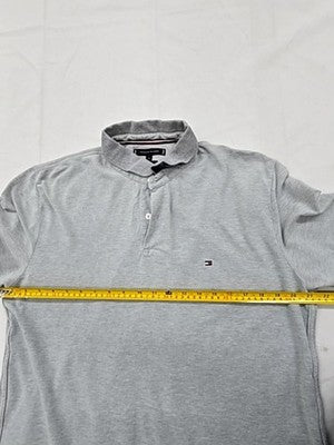 Tommy Hilfiger Gray XL Short Sleeve Polo Shirt Cotton Stretch Regular Fit