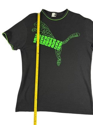 Puma Women's Black Graphic T-Shirt XL Cotton Crew Neck