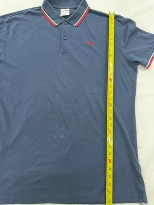 Diadora Men's Blue Cotton Polo Shirt XXL Short Sleeve Button
