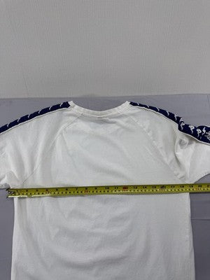 Kappa Men's White Stripe Short Sleeve T-Shirt L Regular Cotton