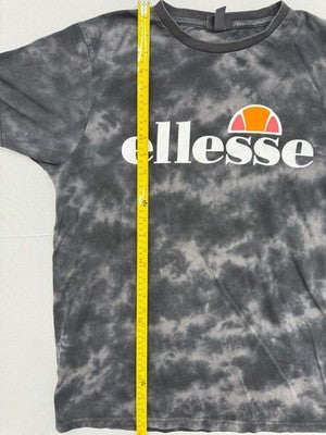 Ellesse Black Tie Dye Women's T-Shirt UK 12 Short Sleeve Logo