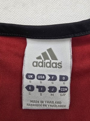 Adidas Men's Red Striped Short Sleeve Crewneck T-Shirt Regular Thailand
