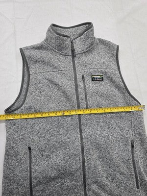 L.L.Bean Men's Gray Fleece Vest M Slightly Fitted Zipper