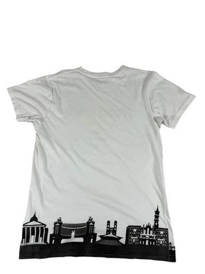 Hard Rock Cafe Rome Skyline Women's Small White T-Shirt Vintage