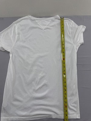 Tommy Hilfiger White Cotton Short Sleeve Crew Neck T-Shirt L