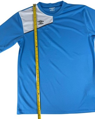 Umbro Men's XL Blue Striped Soccer Jersey Short Sleeve Crewneck