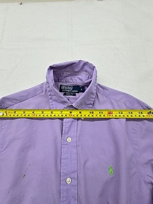Polo Purple Slim Fit Long Sleeve Button Down Shirt S Cotton