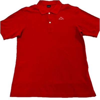 Kappa Men's Polo Shirt Red Cotton Size 5Xl Casual Sportswear