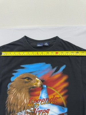 Ink Collection Men's M Black Eagle Motorcycle Cotton T-Shirt Vintage