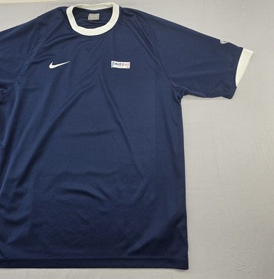Nike Crew Neck Short Sleeve T-Shirt Men's Size L Navy White Trim