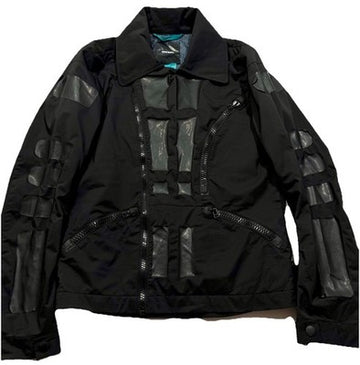 Diesel Black Coated Waterproof Asymmetrical Windbreaker Jacket Free Shipping