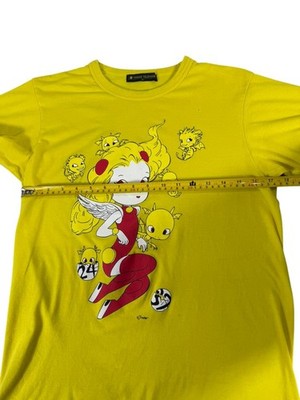 Vintage 24Hr TV Yellow Angel Anime T-Shirt M Women Cotton Crew Neck