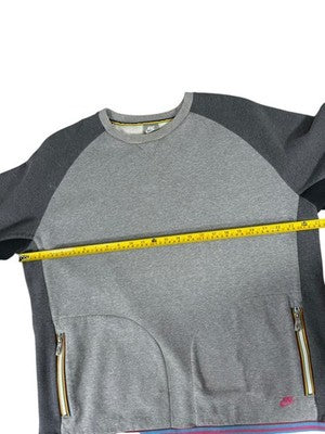 Nike Grey Colorblock Sweatshirt XL Zip Pocket Long Sleeve