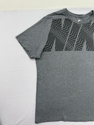 Nike Men's XL Athletic Fit Grey Cotton Short Sleeve Crewneck Tee