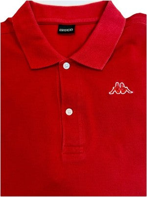 Kappa Men's Polo Shirt Red Cotton Size 5Xl Casual Sportswear
